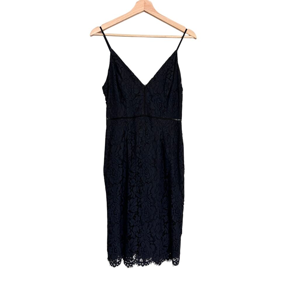 Wedding Guest ASTR the Label Floral Lace Knit Midi Dress - Dark Navy